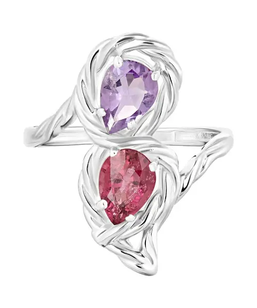 Женские Кольца_Серебро .925_АМЕТИСТ__2-Лазурит-Онлайн