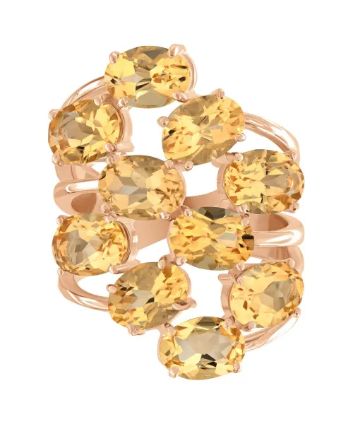 Женские Кольца_Серебро .925_ЦИТРИН__3-Лазурит-Онлайн