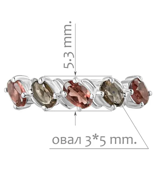 Женские Кольца_Серебро .925_ГРАНАТ__2-Лазурит-Онлайн