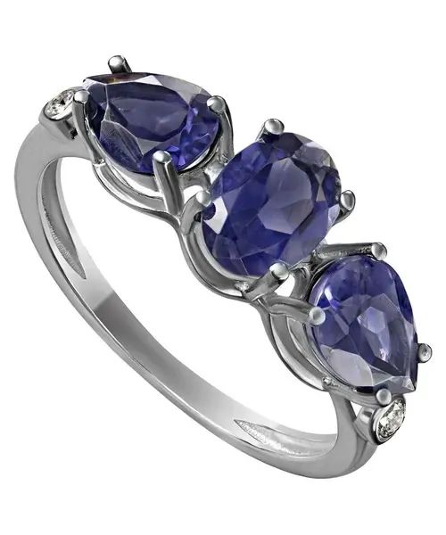 Женские Кольца_Серебро .925_ИОЛИТ_Нанокристалл_1-Лазурит-Онлайн