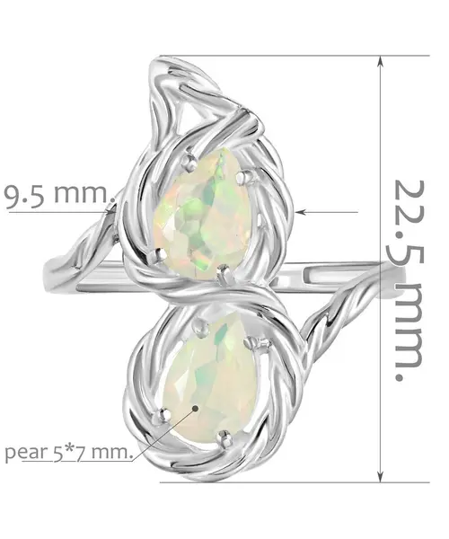 Женские Кольца_Серебро .925_ОПАЛ__2-Лазурит-Онлайн