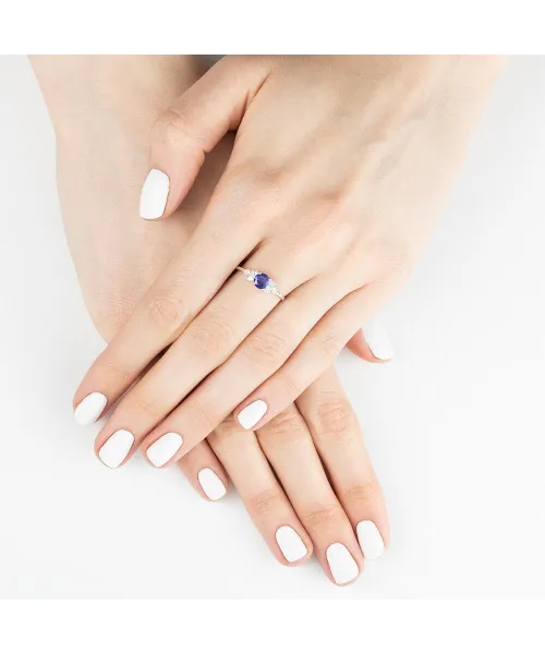Женские Кольца_Серебро .925_САПФИР_Нанокристалл_7-Лазурит-Онлайн
