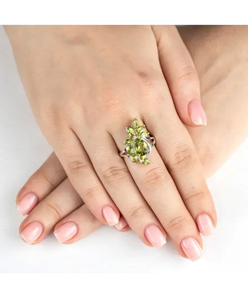 Женские Кольца_Серебро .925_ХРИЗОЛИТ__6-Лазурит-Онлайн