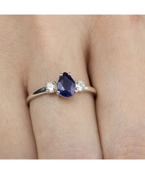 Женские Кольца_Серебро .925_САПФИР_Нанокристалл_6-Лазурит-Онлайн