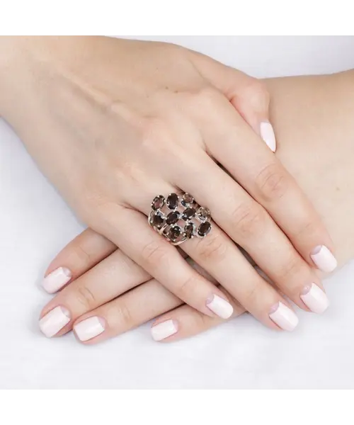 Женские Кольца_Серебро .925_РАУХТОПАЗ__5-Лазурит-Онлайн