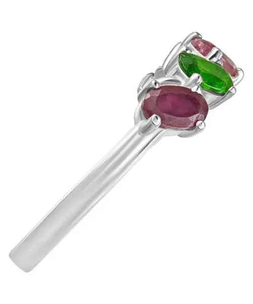 Женские Кольца_Серебро .925_ХРОМДИОПСИД__4-Лазурит-Онлайн