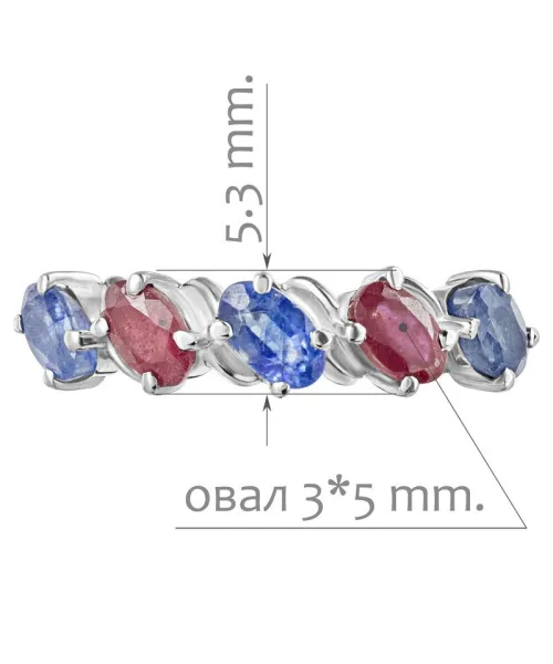 Женские Кольца_Серебро .925_РУБИН__2-Лазурит-Онлайн