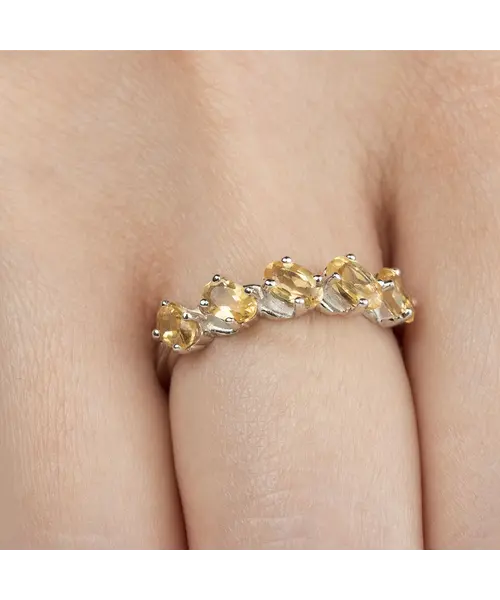 Женские Кольца_Серебро .925_ЦИТРИН__6-Лазурит-Онлайн