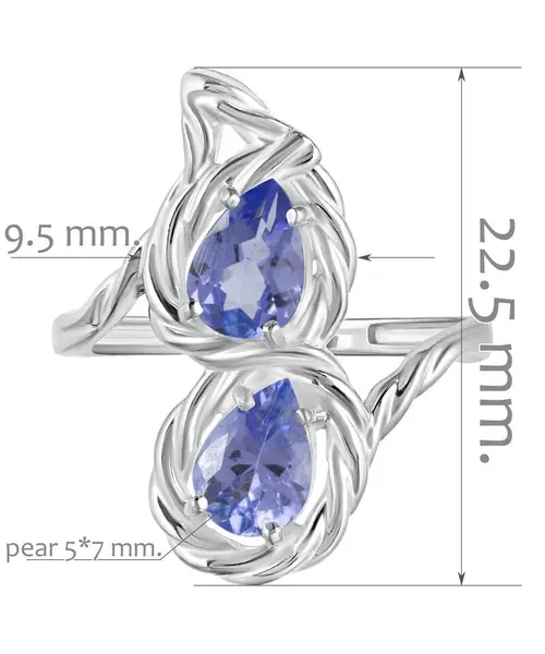 Женские Кольца_Серебро .925_ТАНЗАНИТ__2-Лазурит-Онлайн