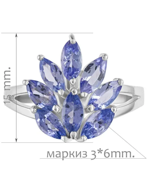 Женские Кольца_Серебро .925_ТАНЗАНИТ__2-Лазурит-Онлайн