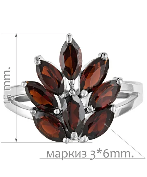 Женские Кольца_Серебро .925_ГРАНАТ__2-Лазурит-Онлайн