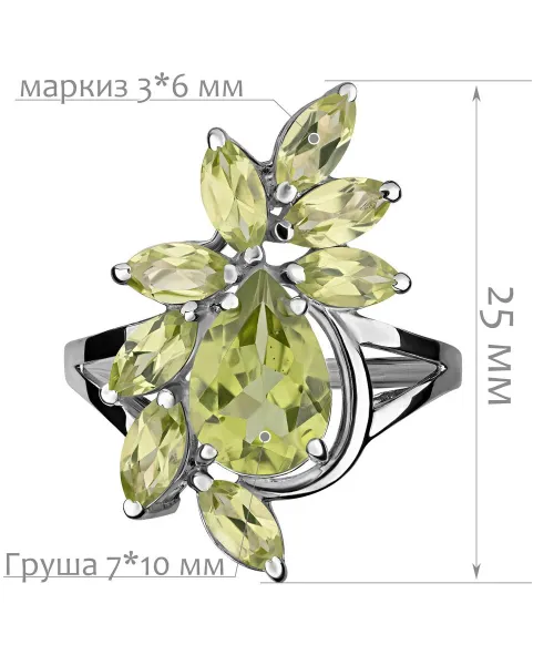 Женские Кольца_Серебро .925_ХРИЗОЛИТ__2-Лазурит-Онлайн