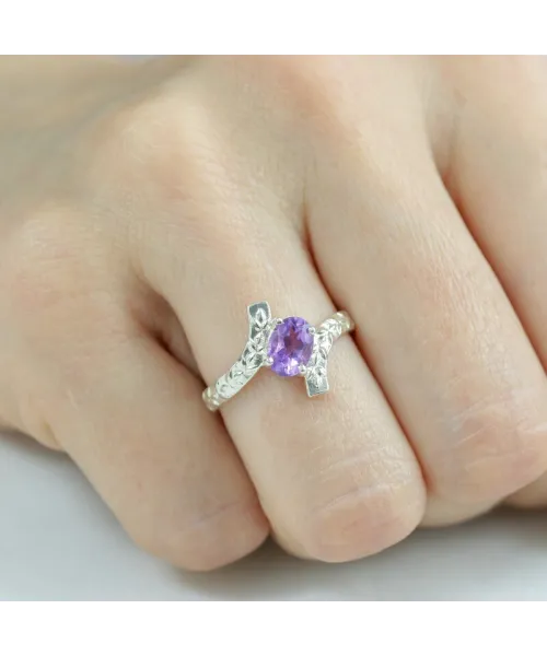 Женские Кольца_Серебро .925_АМЕТИСТ__6-Лазурит-Онлайн
