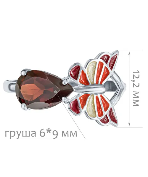 Женские Кольца_Серебро .925_ГРАНАТ__2-Лазурит-Онлайн