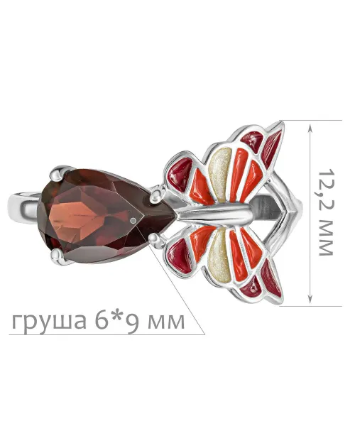 Женские Кольца_Серебро .925_ГРАНАТ__2-Лазурит-Онлайн