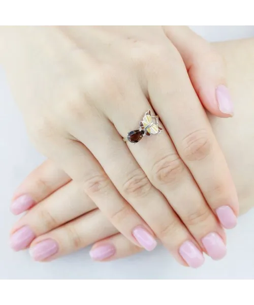 Женские Кольца_Серебро .925_РАУХТОПАЗ__5-Лазурит-Онлайн