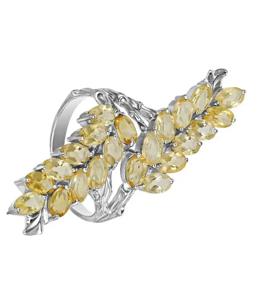 Женские Кольца_Серебро .925_ЦИТРИН__5-Лазурит-Онлайн