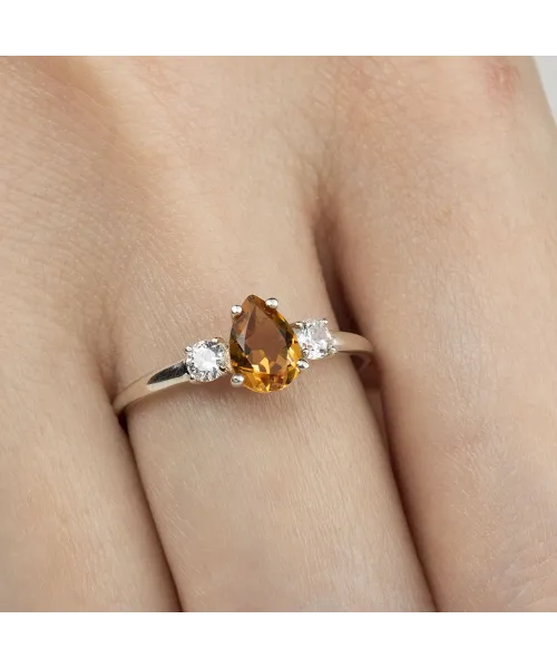 Женские Кольца_Серебро .925_ЦИТРИН_Нанокристалл_6-Лазурит-Онлайн