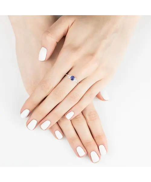 Женские Кольца_Серебро .925_САПФИР_Нанокристалл_7-Лазурит-Онлайн