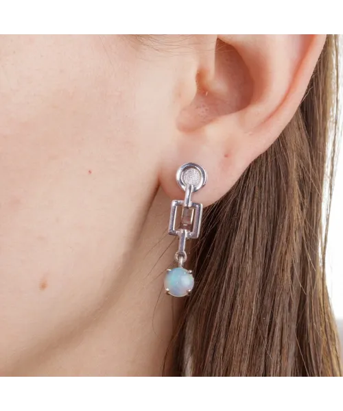 Женские Серьги_Серебро .925_ОПАЛ__2-Лазурит-Онлайн