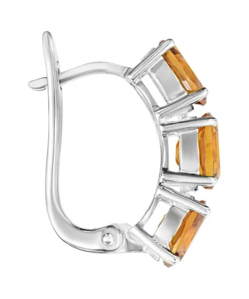 Женские Серьги_Серебро .925_ЦИТРИН__2-Лазурит-Онлайн