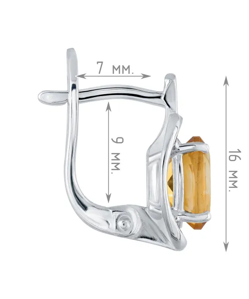 Женские Серьги_Серебро .925_ЦИТРИН__4-Лазурит-Онлайн