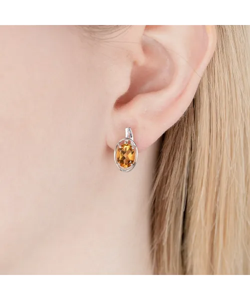 Женские Серьги_Серебро .925_ЦИТРИН__5-Лазурит-Онлайн