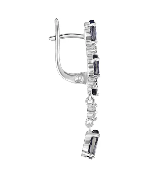 Женские Серьги_Серебро .925_ИОЛИТ_Нанокристалл_2-Лазурит-Онлайн