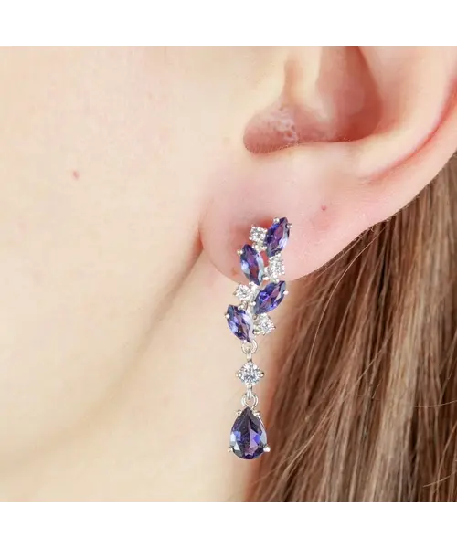 Женские Серьги_Серебро .925_ИОЛИТ_Нанокристалл_3-Лазурит-Онлайн