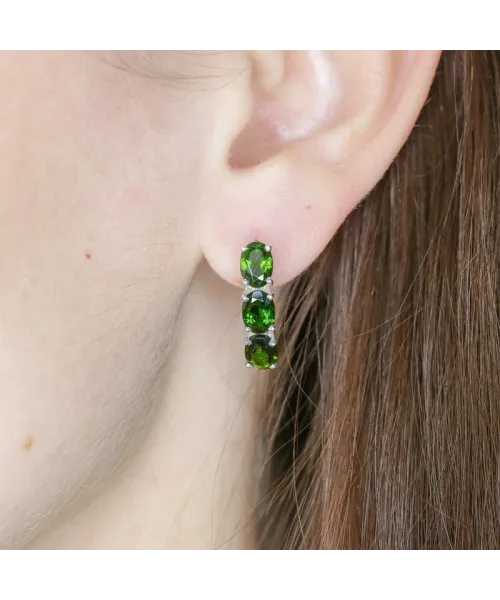 Женские Серьги_Серебро .925_ХРОМДИОПСИД__3-Лазурит-Онлайн