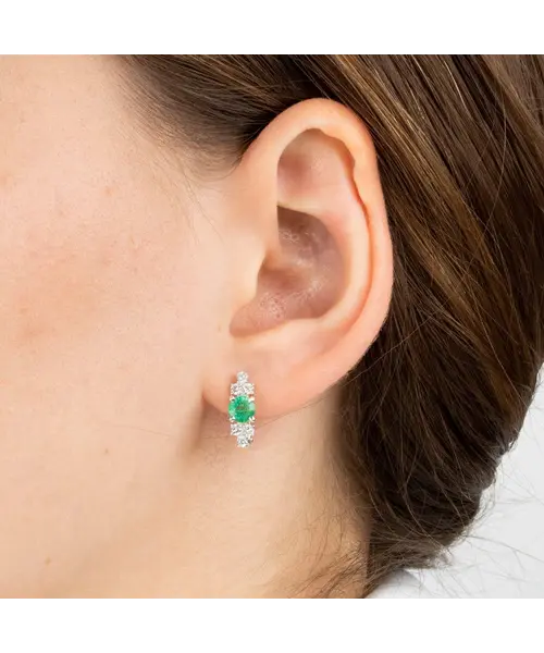 Женские Серьги_Серебро .925_ИЗУМРУД_Нанокристалл_3-Лазурит-Онлайн