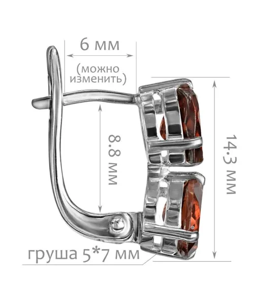 Женские Серьги_Серебро .925_ГРАНАТ__2-Лазурит-Онлайн
