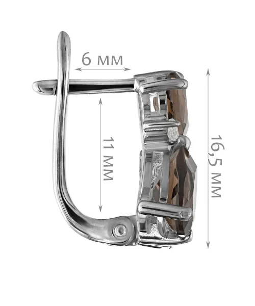 Женские Серьги_Серебро .925_РАУХТОПАЗ_Нанокристалл_2-Лазурит-Онлайн