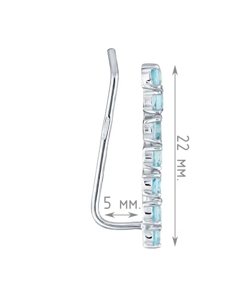 Женские Серьги_Серебро .925_ТОПАЗ__4-Лазурит-Онлайн