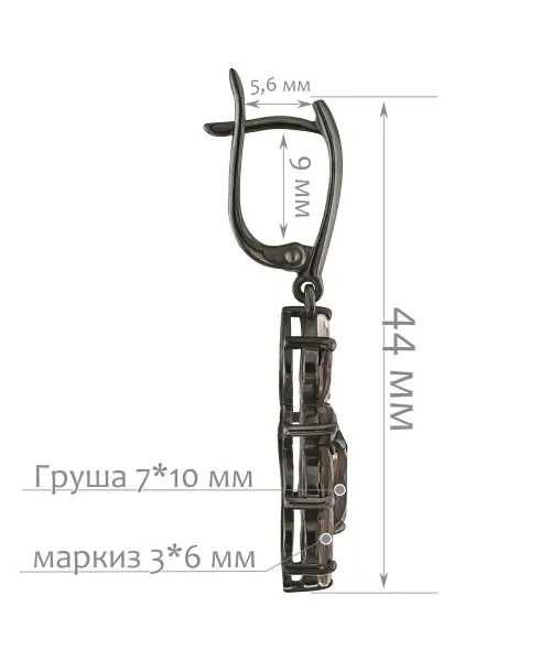 Женские Серьги_Серебро .925_РАУХТОПАЗ__2-Лазурит-Онлайн