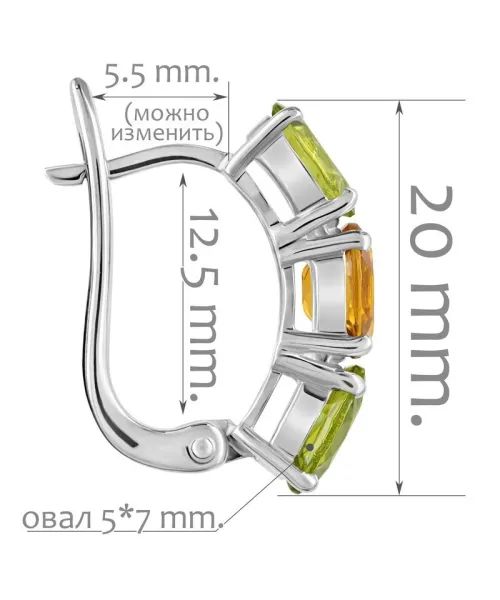 Женские Серьги_Серебро .925_ХРИЗОЛИТ__2-Лазурит-Онлайн