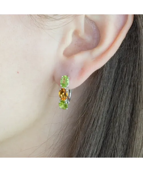 Женские Серьги_Серебро .925_ХРИЗОЛИТ__3-Лазурит-Онлайн