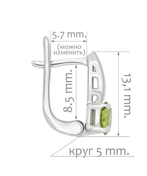 Женские Серьги_Серебро .925_ХРИЗОЛИТ__2-Лазурит-Онлайн