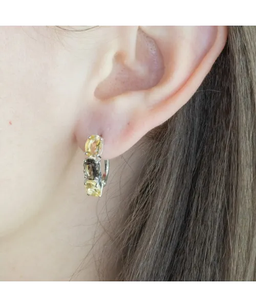 Женские Серьги_Серебро .925_ЦИТРИН__3-Лазурит-Онлайн