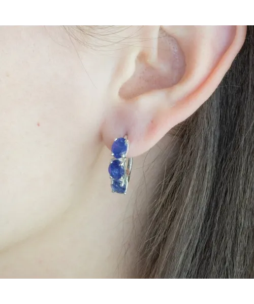 Женские Серьги_Серебро .925_САПФИР__3-Лазурит-Онлайн