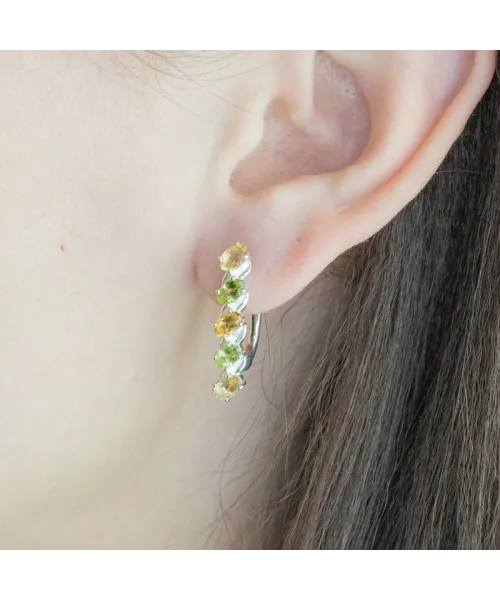 Женские Серьги_Серебро .925_ХРИЗОЛИТ__3-Лазурит-Онлайн