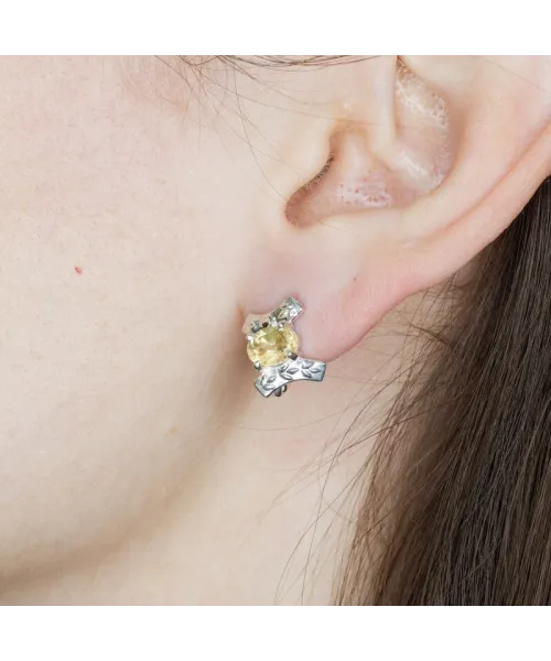 Женские Серьги_Серебро .925_ЦИТРИН__3-Лазурит-Онлайн