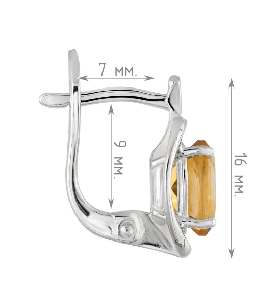 Женские Серьги_Серебро .925_ЦИТРИН__4-Лазурит-Онлайн