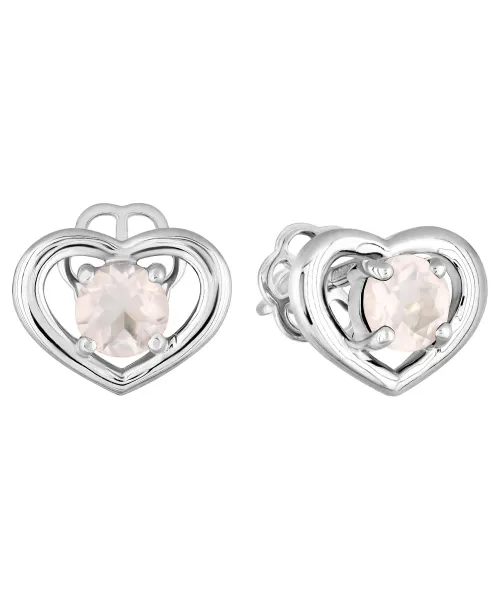 Женские Серьги_Серебро .925_КВАРЦ РОЗОВЫЙ__2-Лазурит-Онлайн