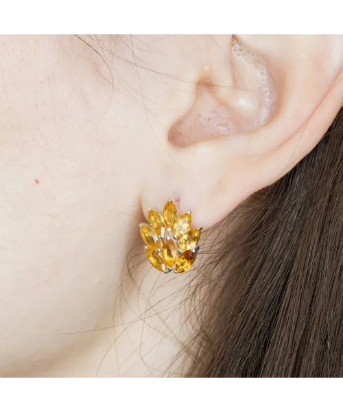 Женские Серьги_Серебро .925_ЦИТРИН__4-Лазурит-Онлайн