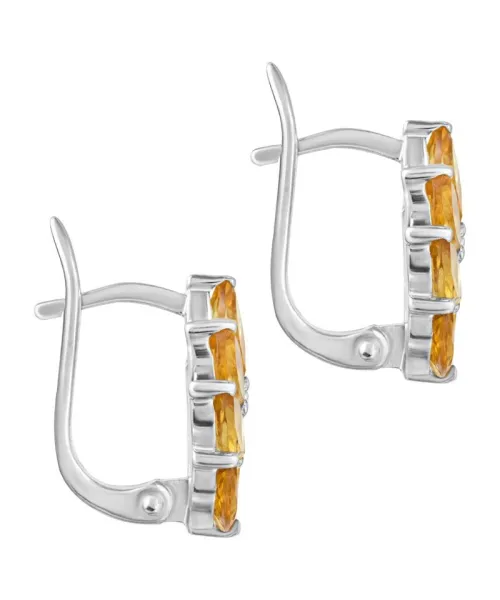 Женские Серьги_Серебро .925_ЦИТРИН__3-Лазурит-Онлайн