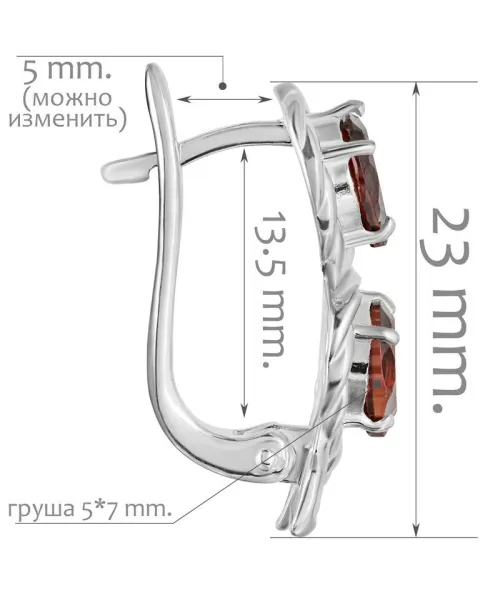 Женские Серьги_Серебро .925_ГРАНАТ__2-Лазурит-Онлайн