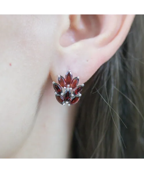 Женские Серьги_Серебро .925_ГРАНАТ__3-Лазурит-Онлайн