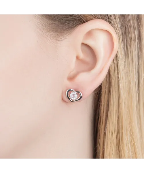 Женские Серьги_Серебро .925_КВАРЦ РОЗОВЫЙ__6-Лазурит-Онлайн