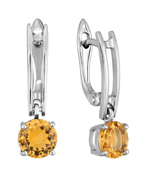 Женские Серьги_Серебро .925_ЦИТРИН__2-Лазурит-Онлайн
